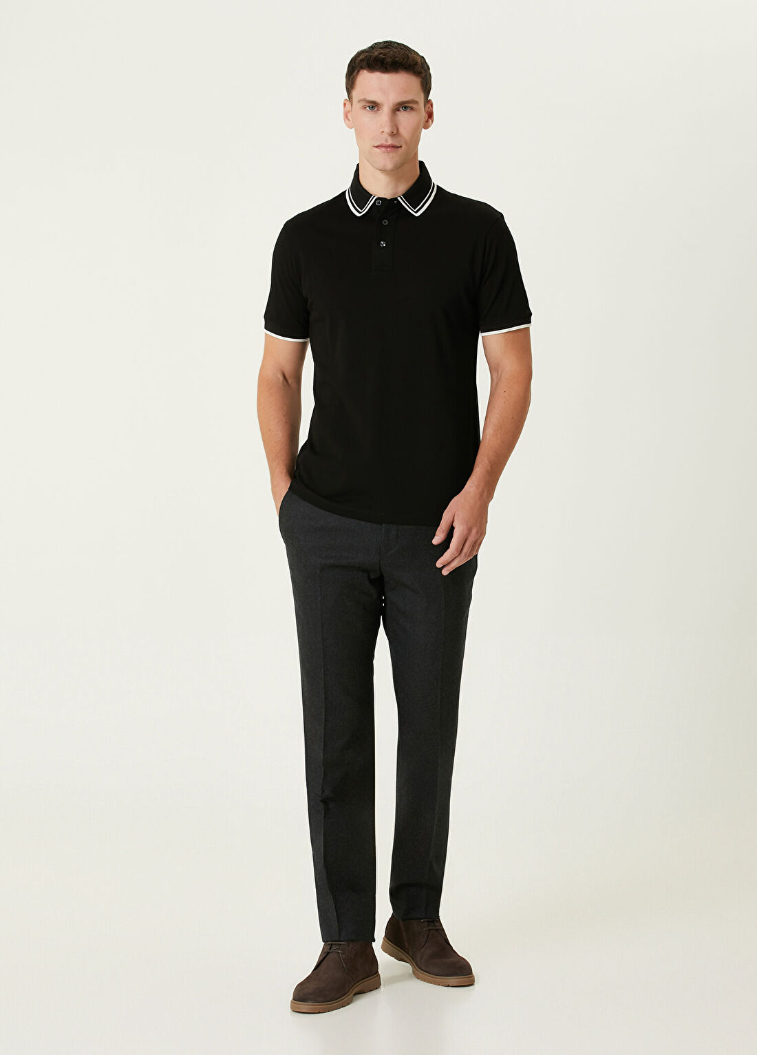 Corneliani Regular Fit Antrasit Yün Pantolon