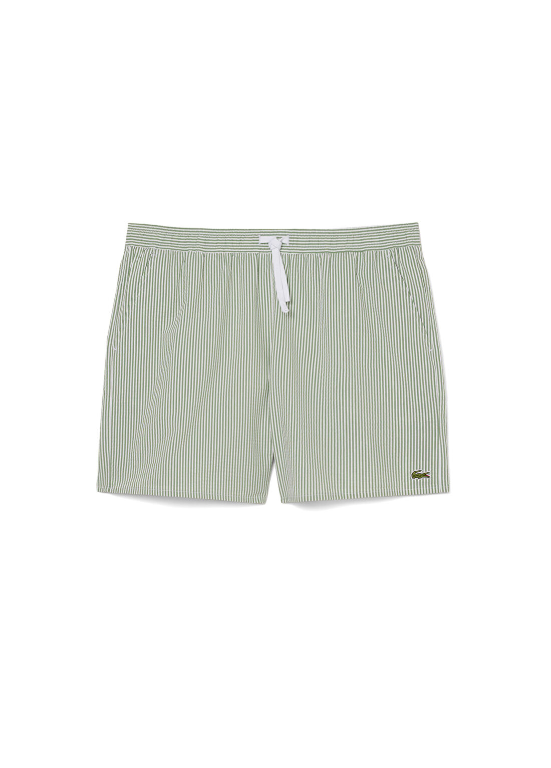 Lacoste Yeşil Çizgili Erkek Deniz Şortu