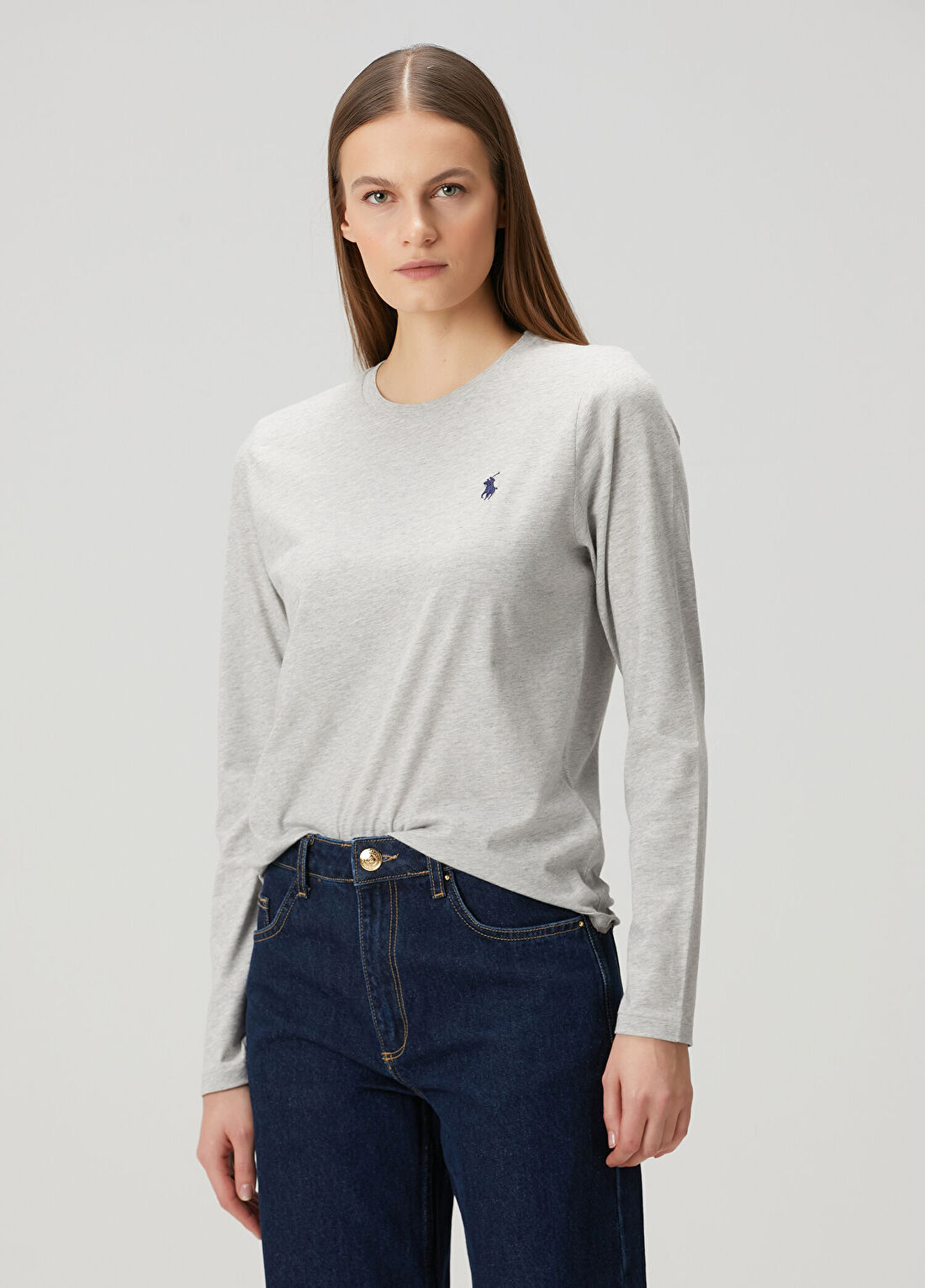 Polo Ralph Lauren Gri Uzun Kol T-shirt