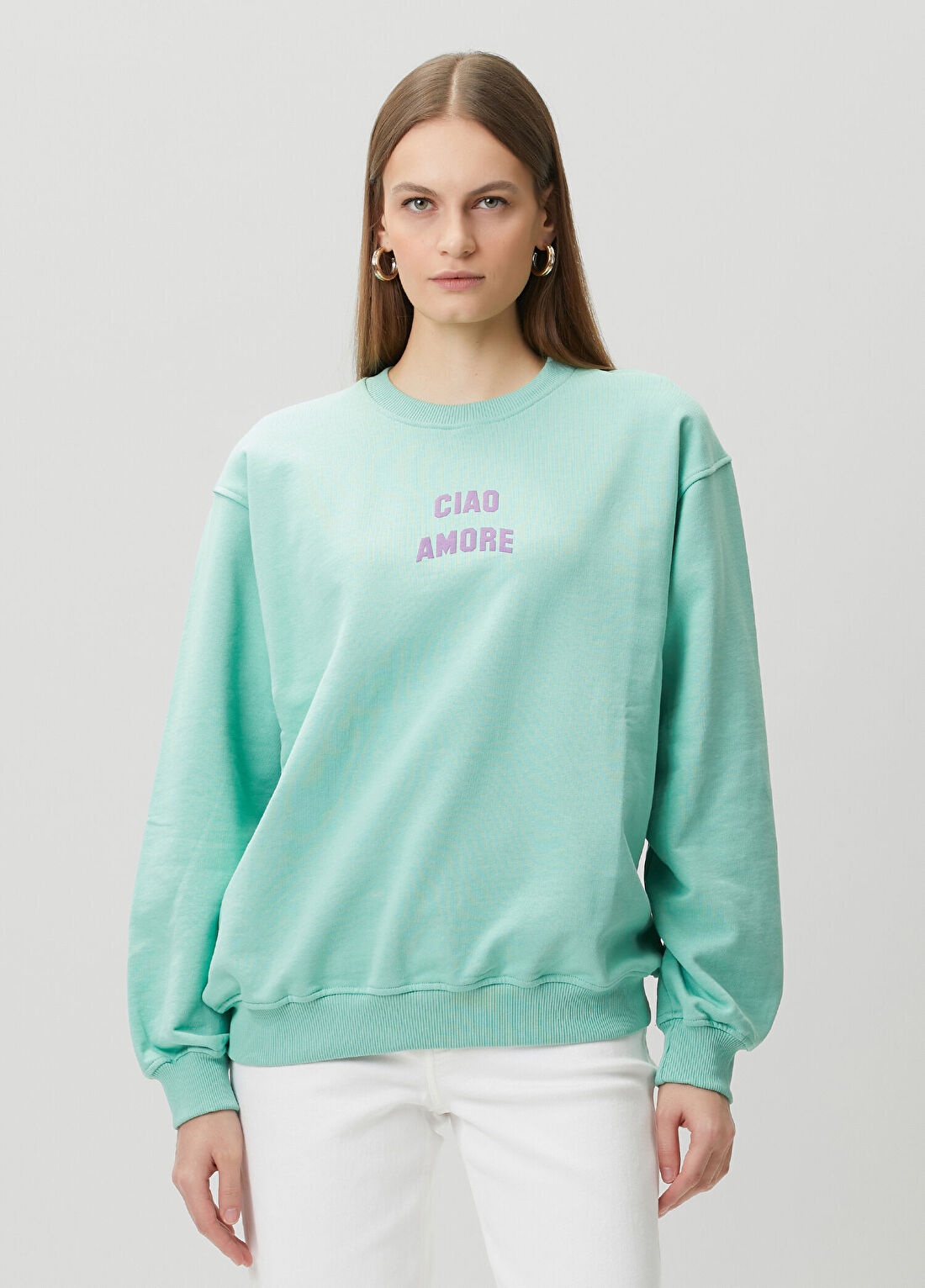 Giada Benincasa Yeşil Baskılı Sweatshirt
