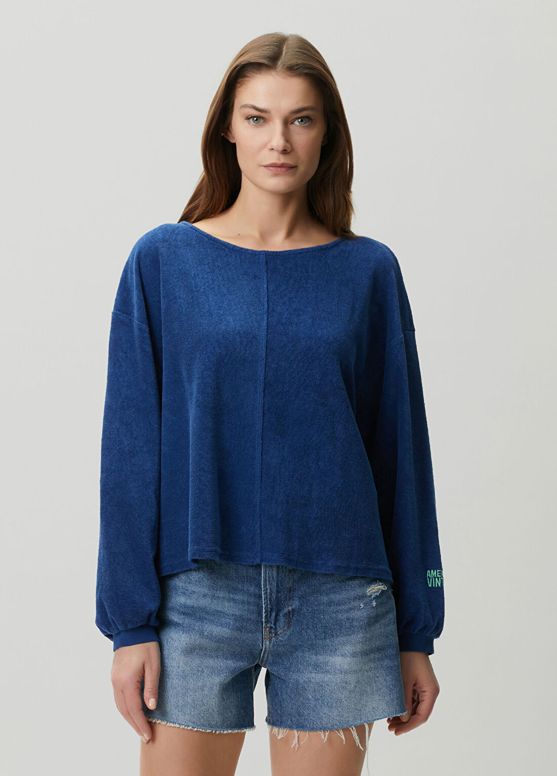 American Vintage Fuxow Lacivert Sweatshirt