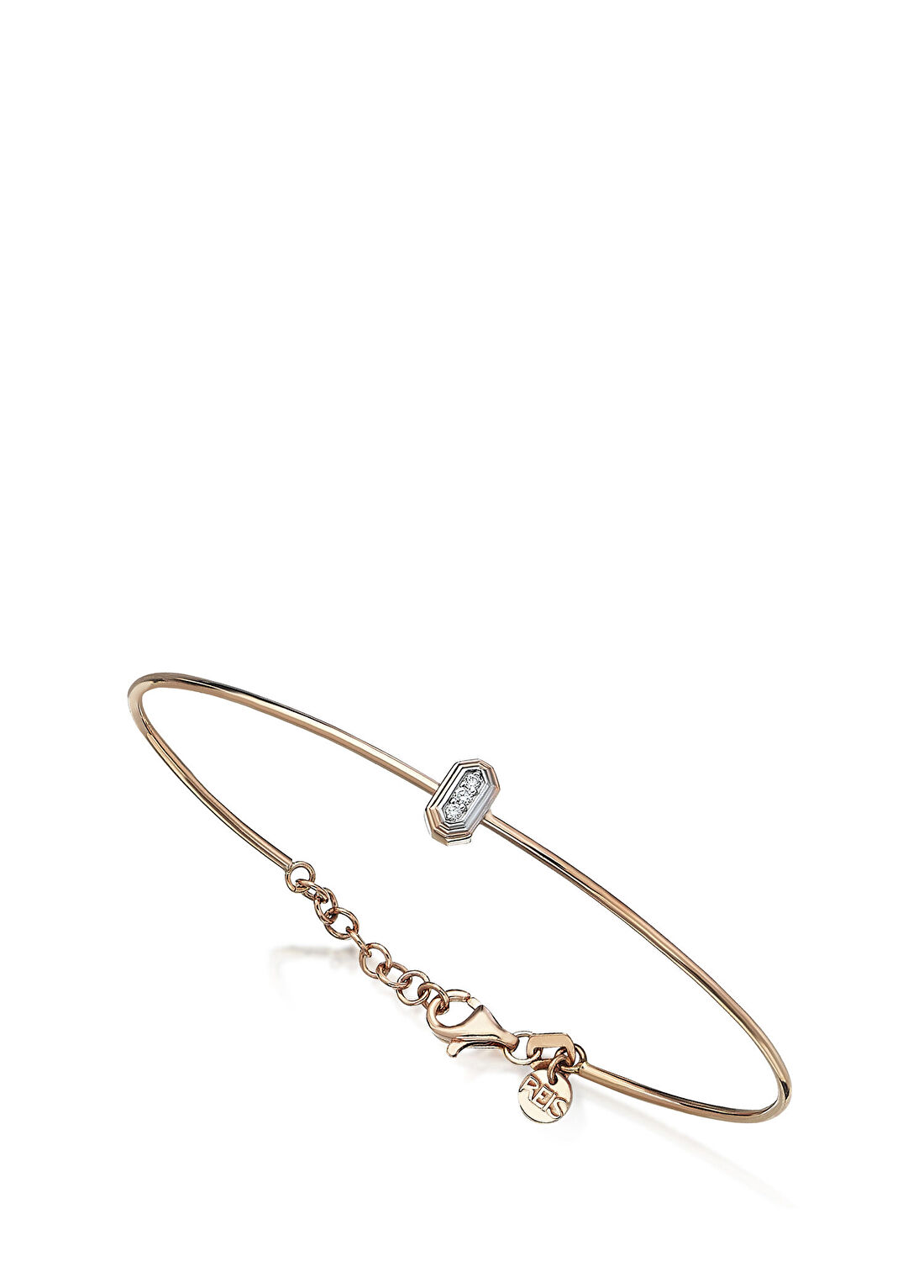 Reis Kuyumculuk Hexa Bevel Bangle 14 Ayar Altın Kadın Pırlanta Bileklik