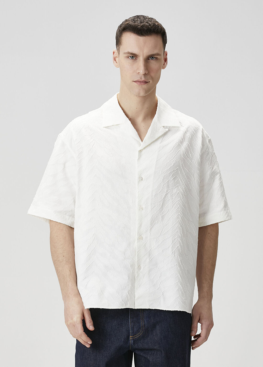 Kenzo Tiger Kırık Beyaz Hawaiian Gömlek