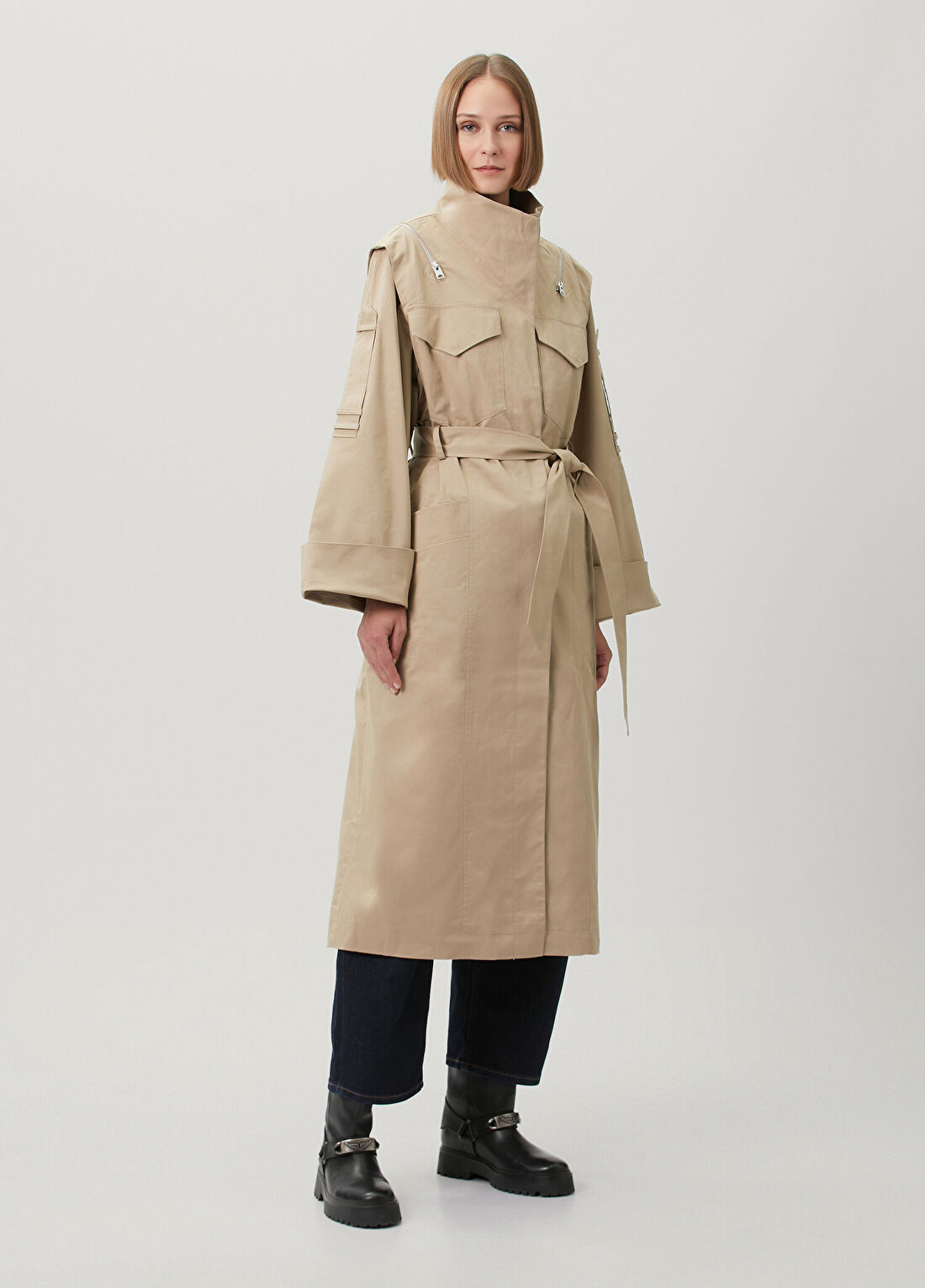 AllSaints Clayton Camel Pardösü görsel 3
