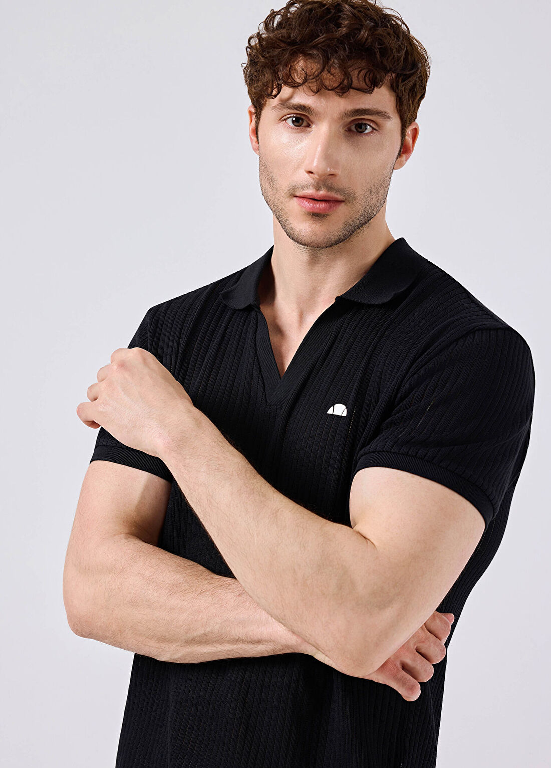 Ellesse Siyah Polo Yaka Kısa Kollu Erkek T-shirt 6SM5047-BK görsel 2