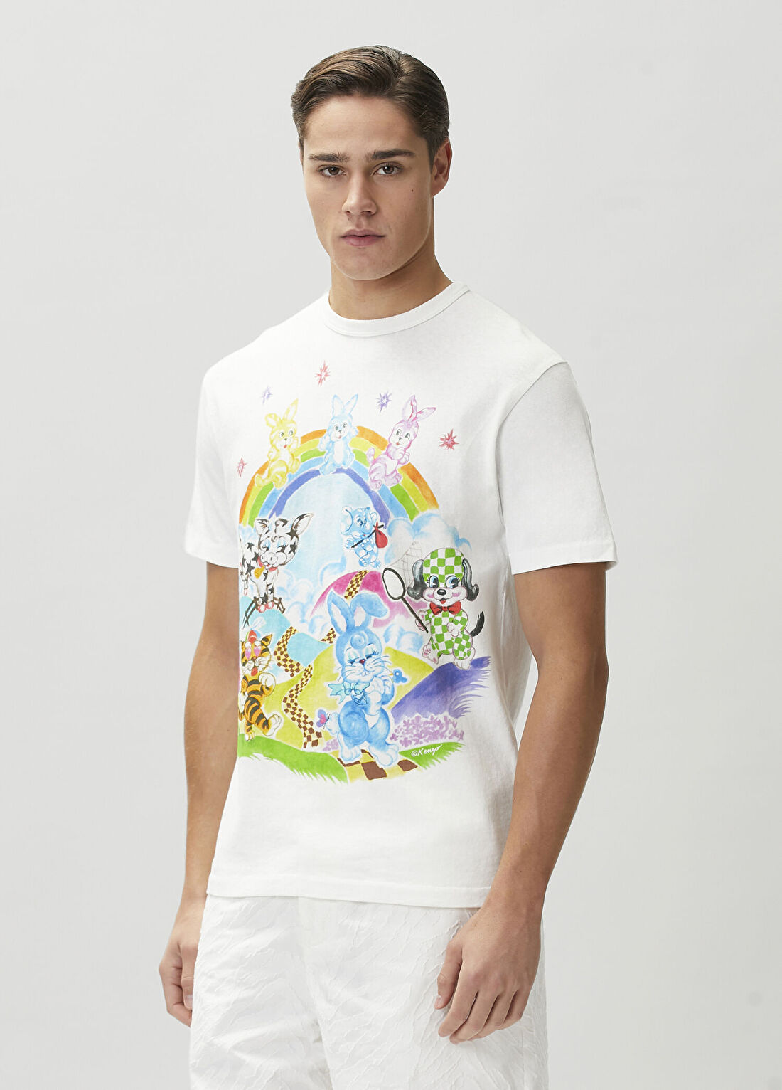 Kenzo Cartoon Kırık Beyaz T-shirt görsel 3