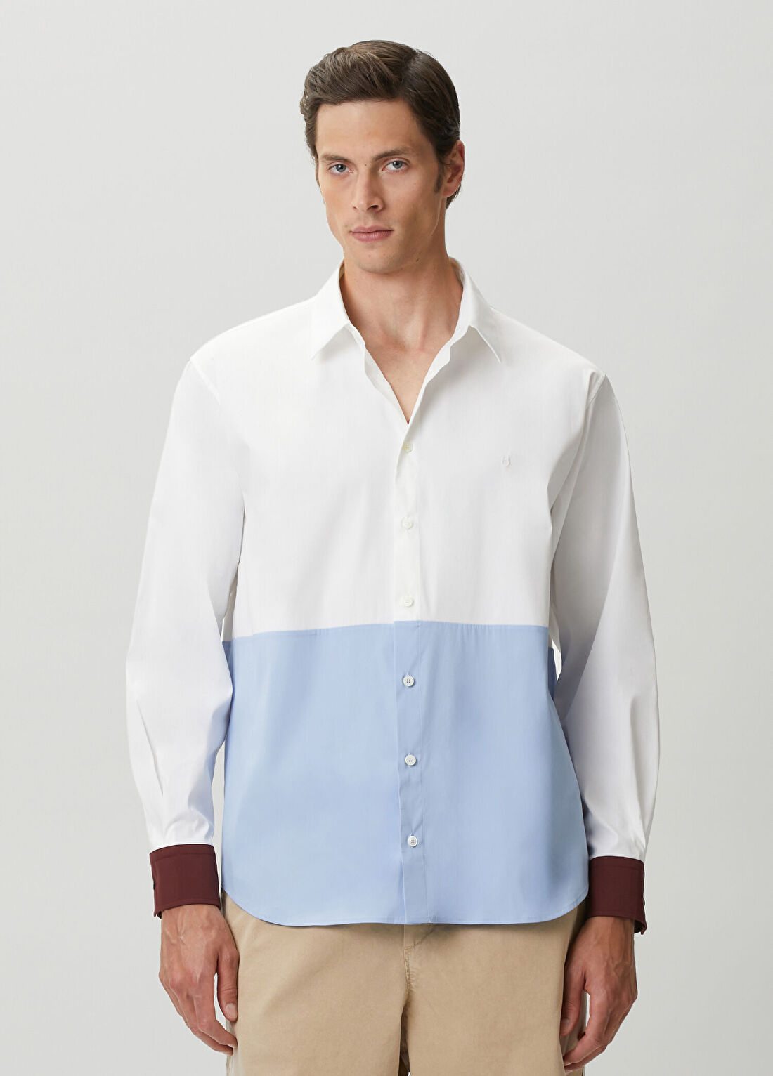 Ferragamo Beyaz Colorblocked Detaylı Gömlek