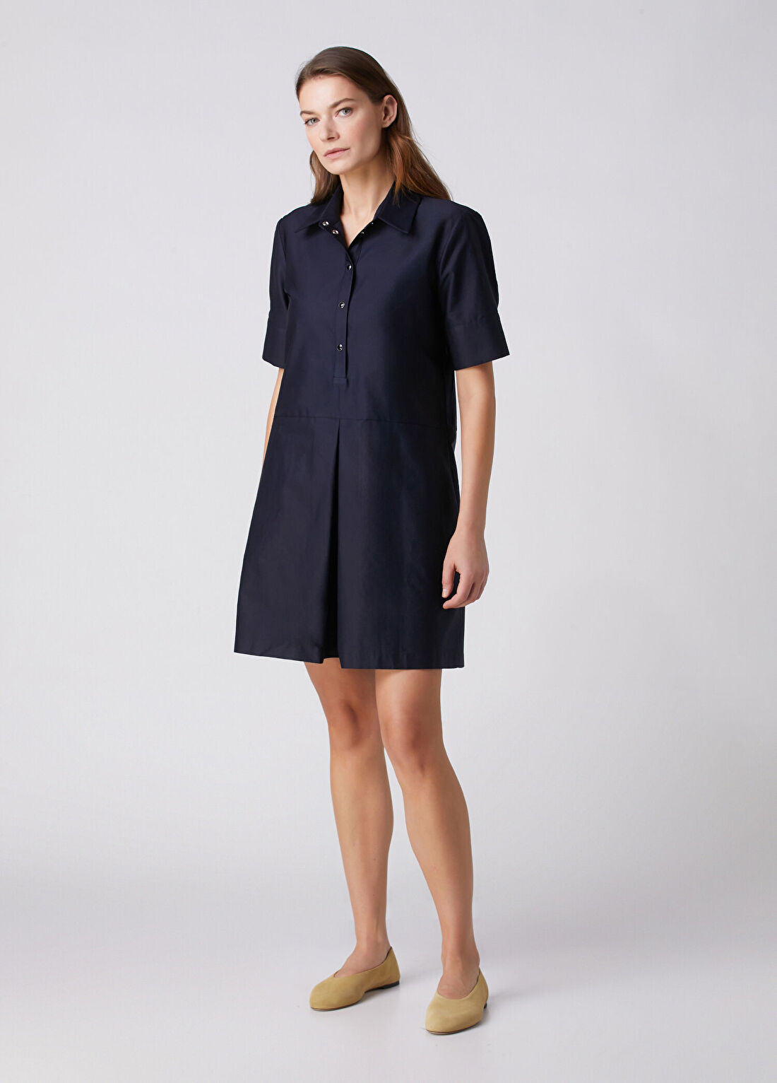 Beymen Collection Lacivert Pile Detaylı Mini Elbise görsel 4