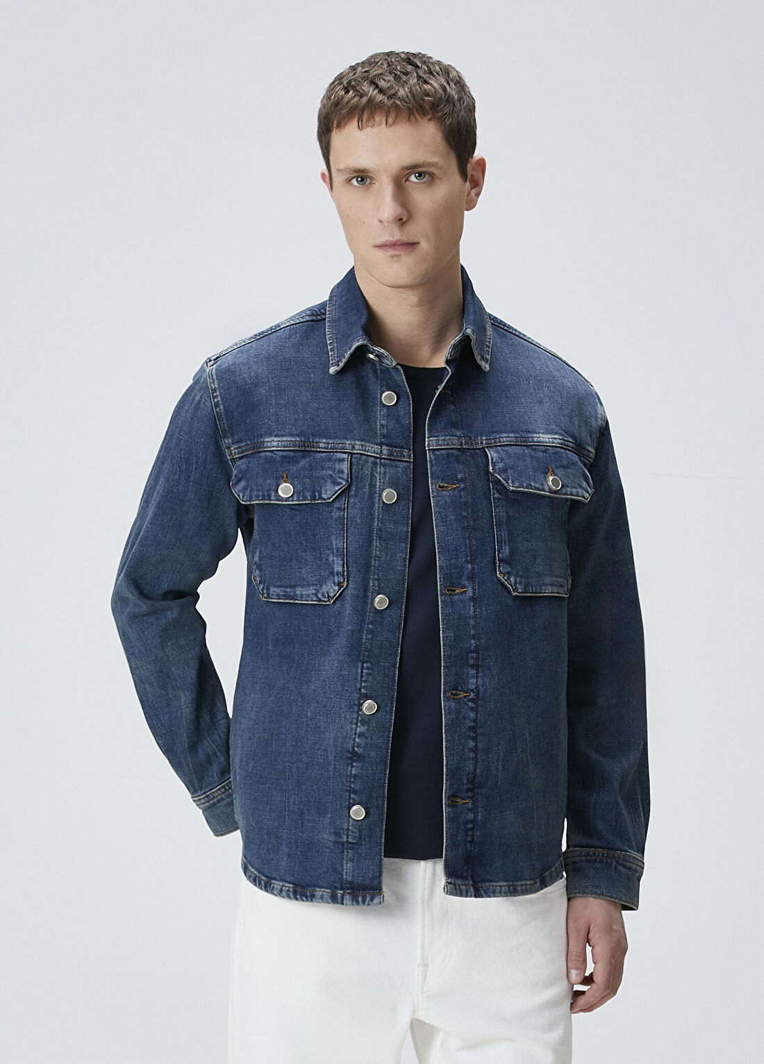 Network Mavi Denim Gömlek görsel 2