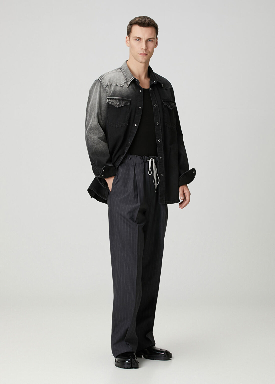 MM6 Maison Margiela Siyah Dış Gömlek görsel 2