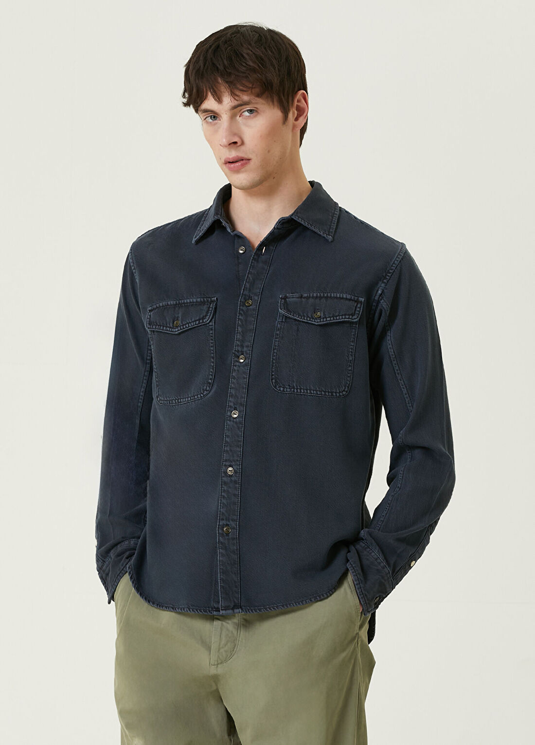 Rag&Bone Engineered Jack Siyah Denim Gömlek görsel 3