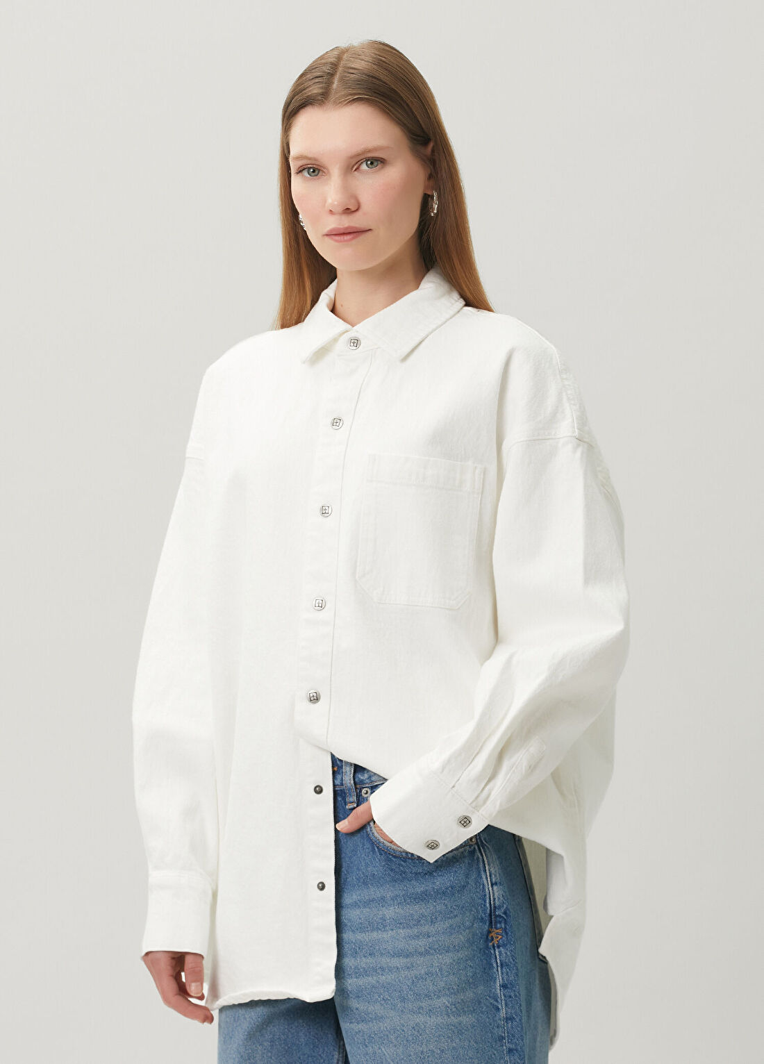 KSUBI Oversized Beyaz Gömlek