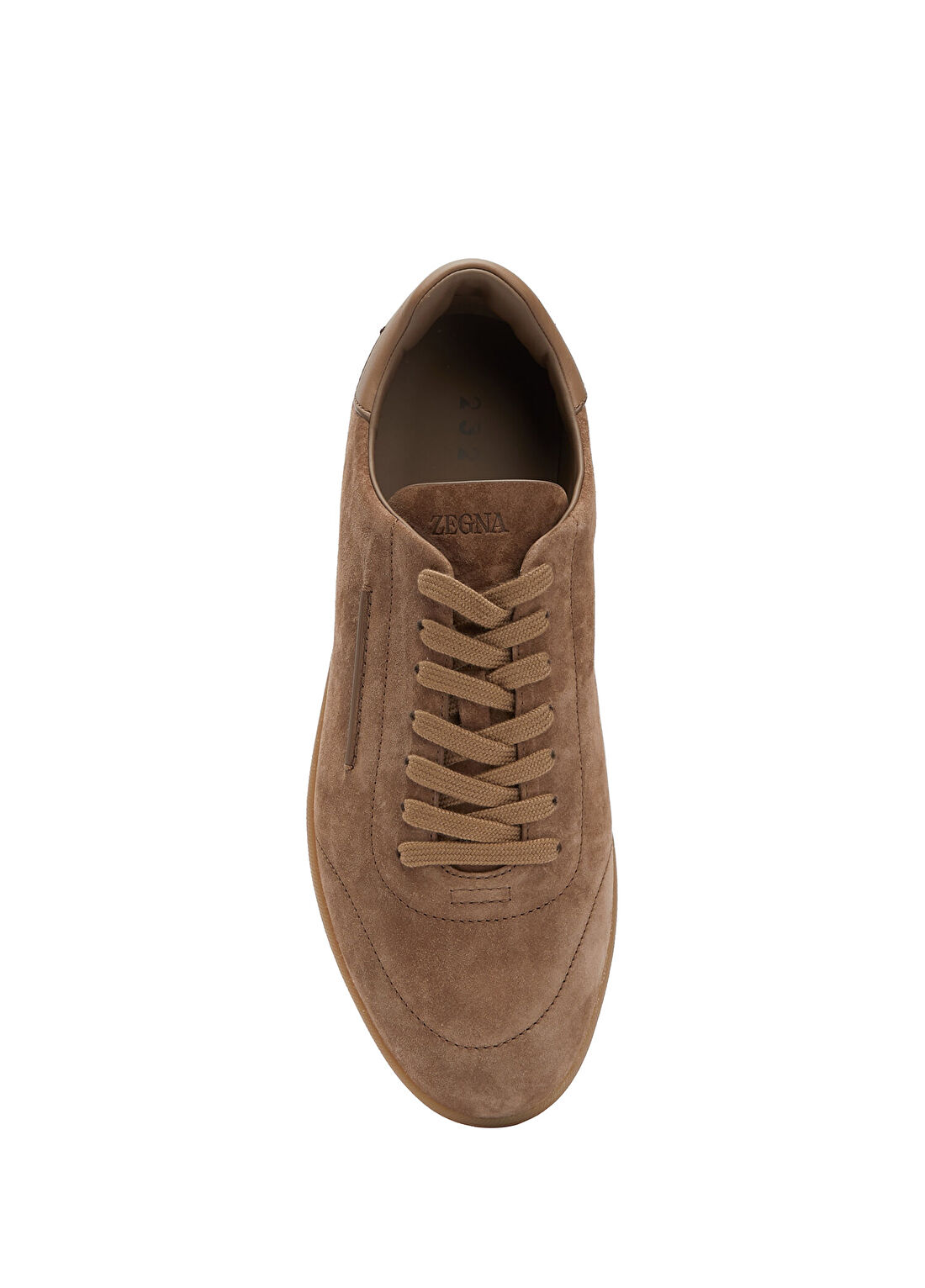 Zegna 232 Koyu Bej Erkek Süet Sneaker görsel 4