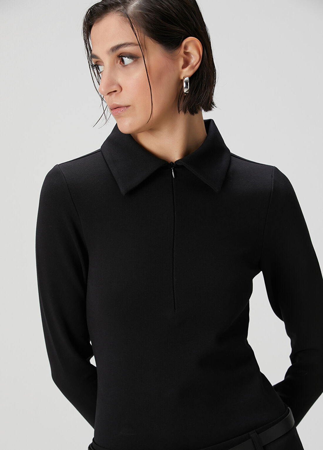 Academia Siyah Polo Bluz görsel 3