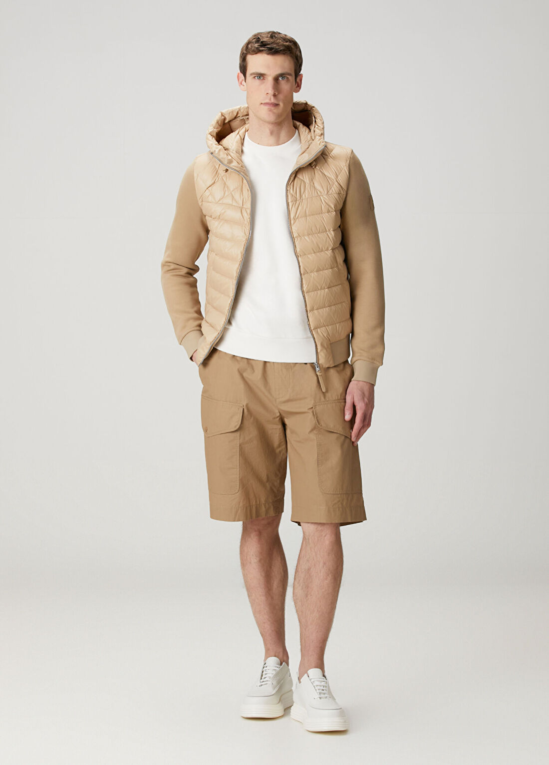 Mackage Bej Kapüşonlu Kapitone Garnili Mont görsel 2