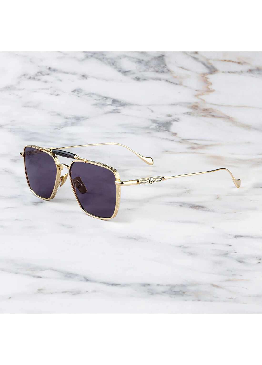 CUTLER AND GROSS GFSN027 Gold Titanyum Unisex Güneş Gözlüğü görsel 2