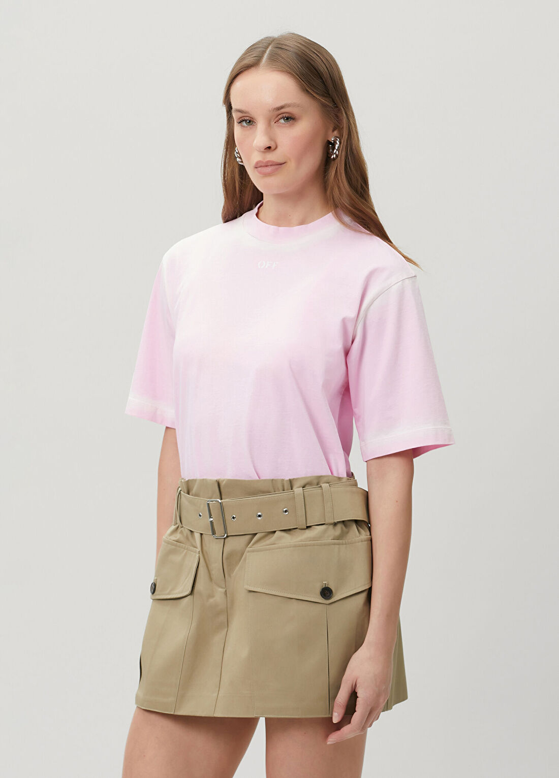 Off-White Açık Pembe T-shirt görsel 3