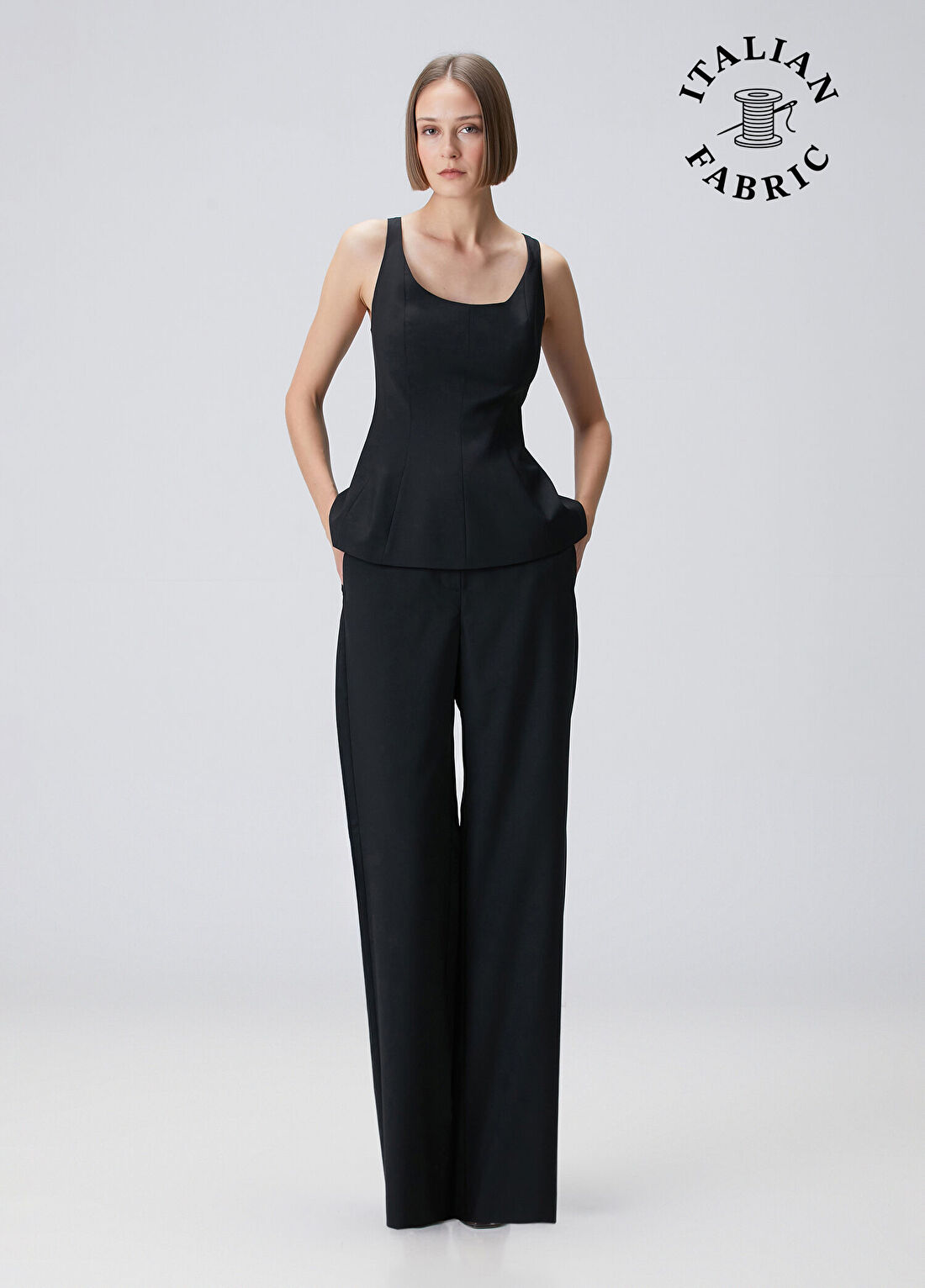 Beymen Collection Siyah Straight Leg Yün Pantolon
