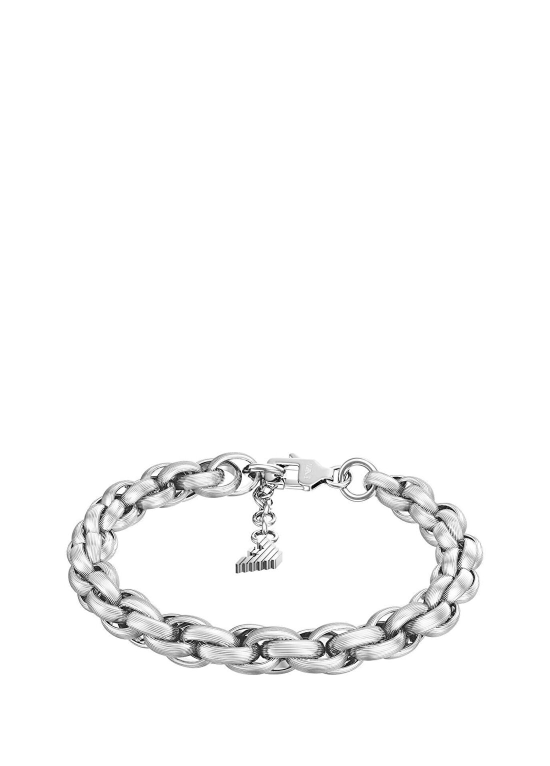 Emporio Armani AJEGS3377-040 Metalik Gri Çelik Erkek Bileklik