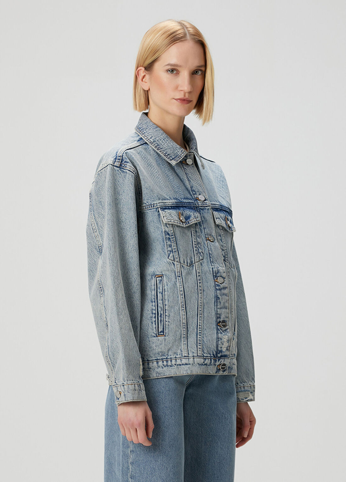 Anine Bing Rory Mavi Denim Ceket görsel 3