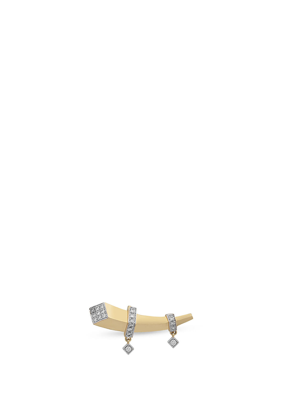 RITA Fine Jewelry Edge Ear Climber Pırlantalı 14 Ayar Altın Kadın Küpe