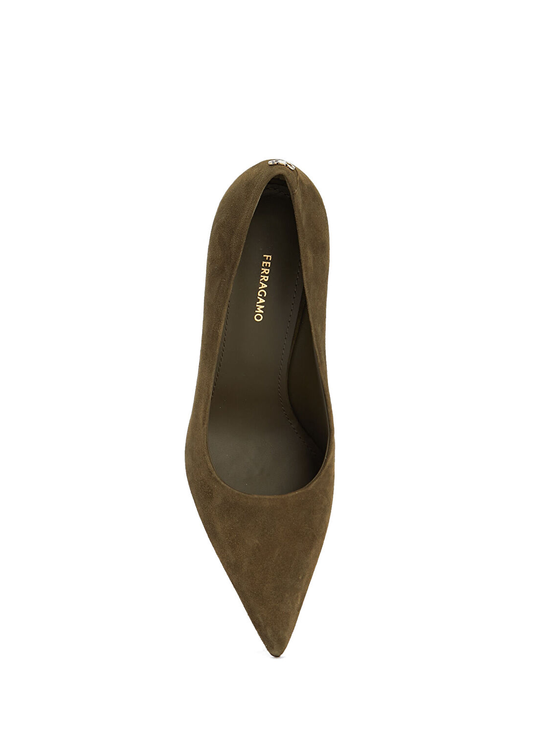 Ferragamo Elydea Haki Süet Stiletto görsel 4