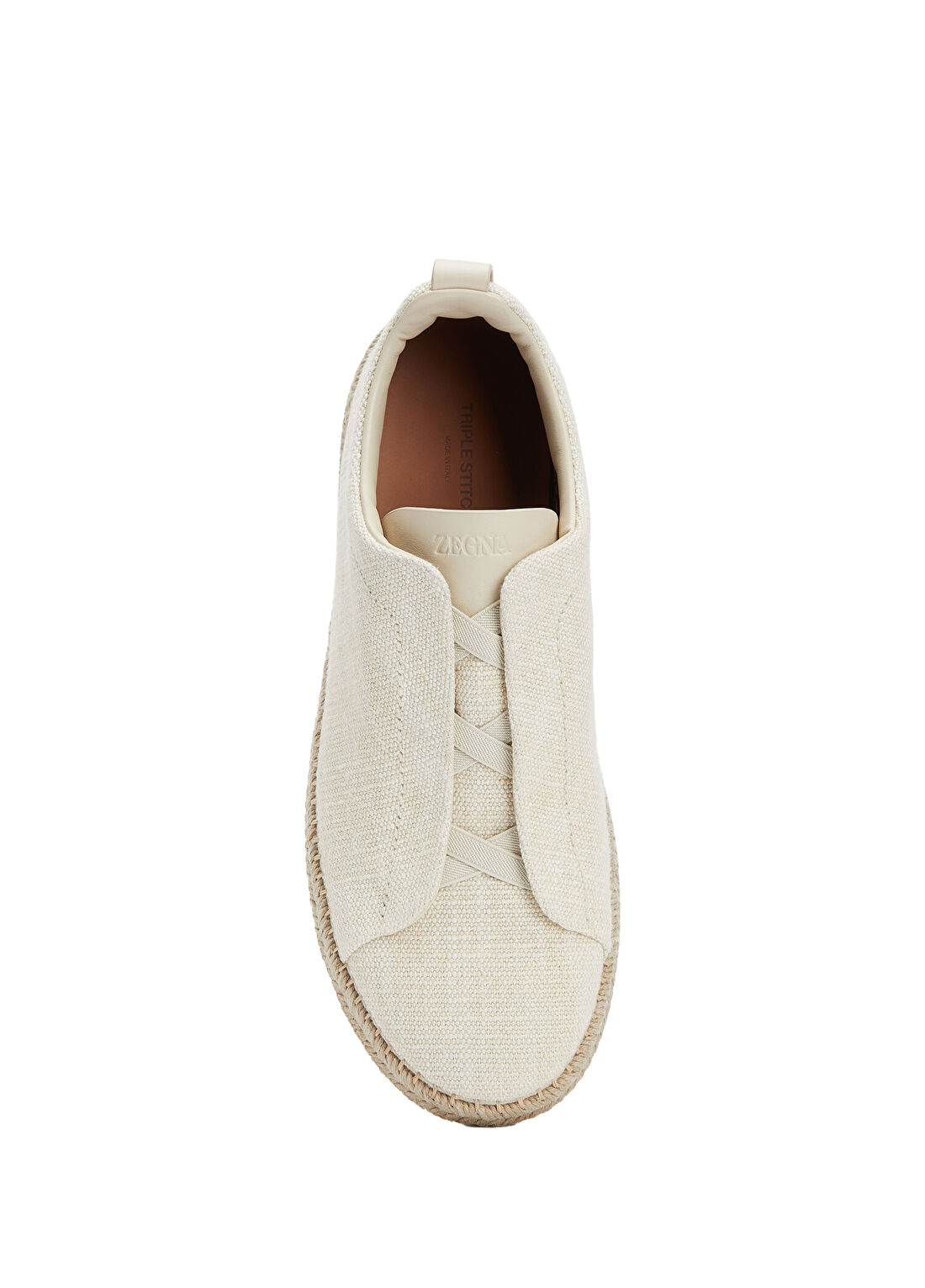 Zegna Triple Stitch Açık Bej Erkek Sneaker görsel 4