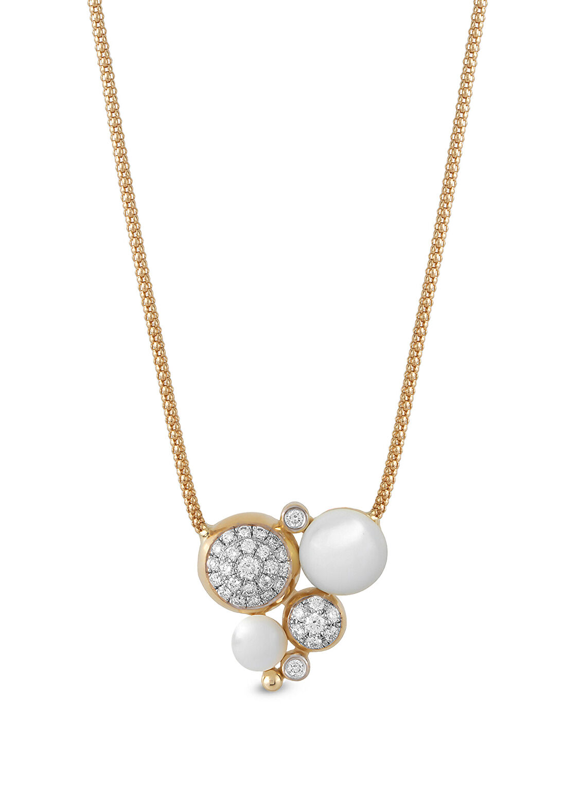 Rita Fine Jewelry Lumis Mother of Pearl Pırlantalı Kadın Altın Kolye