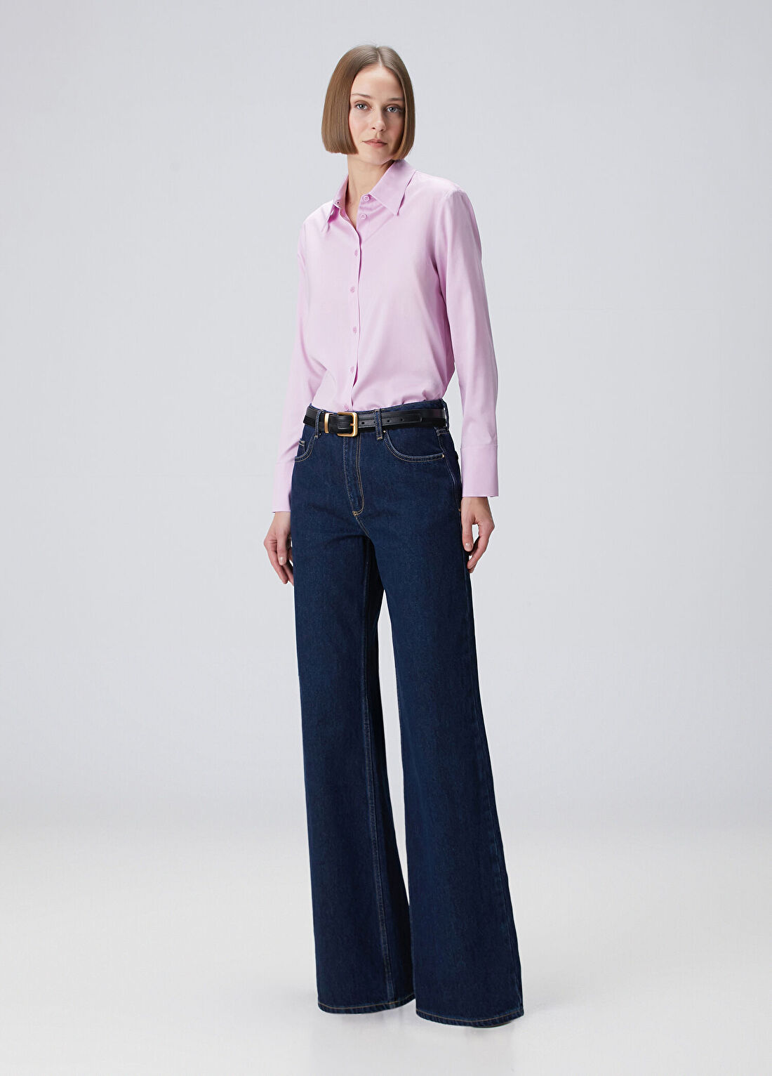 Beymen Collection Pembe Klasik İpek Gömlek görsel 3