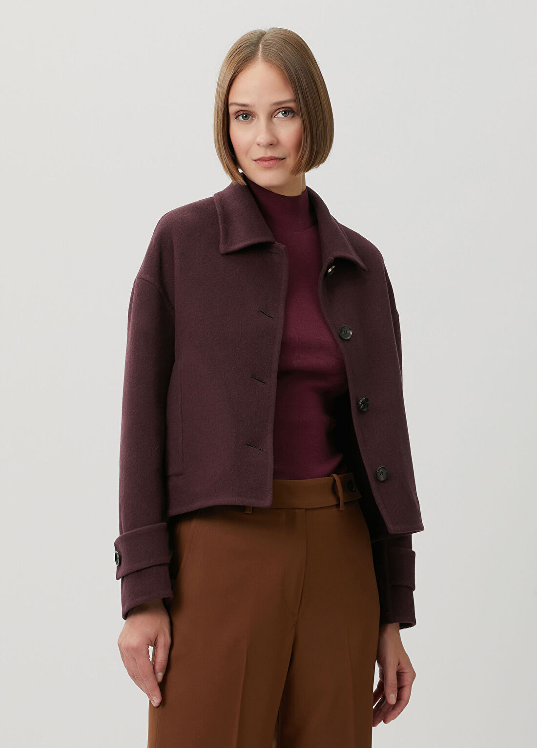 Kiton Bordo Kaşmir Ceket
