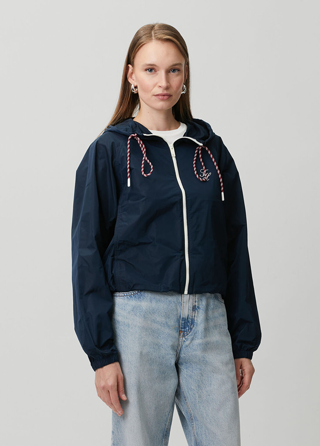 Tommy Hilfiger Lacivert Kapüşonlu Rüzgarlık Ceket görsel 3