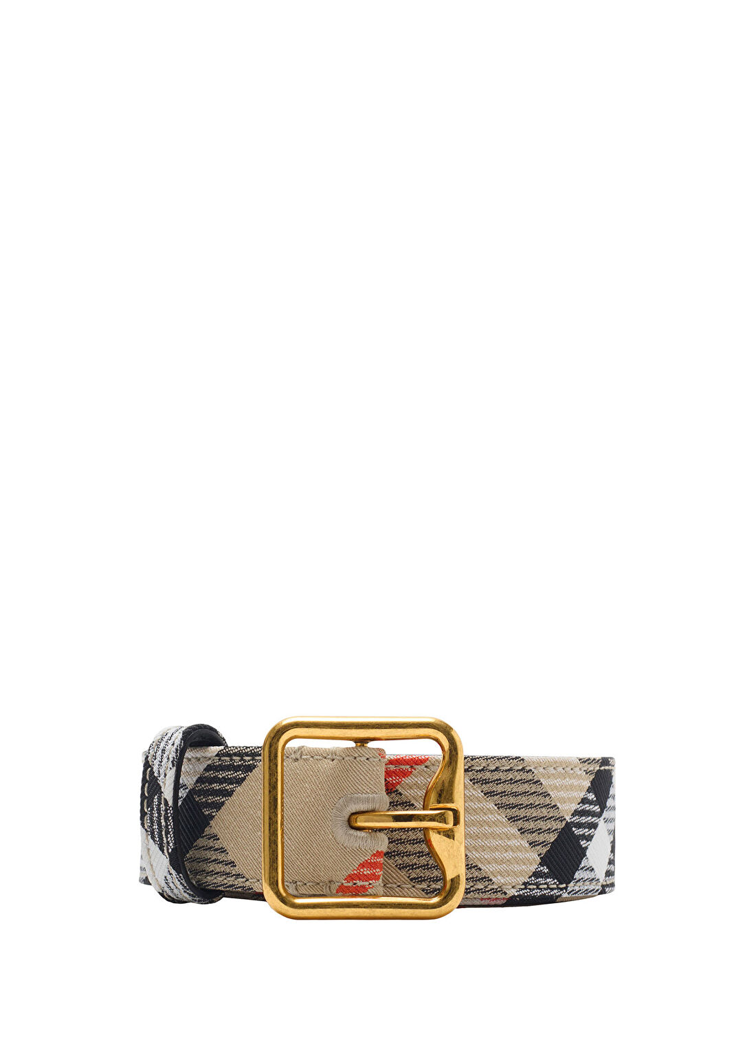 Burberry Check B Bej Deri Kadın Kemer