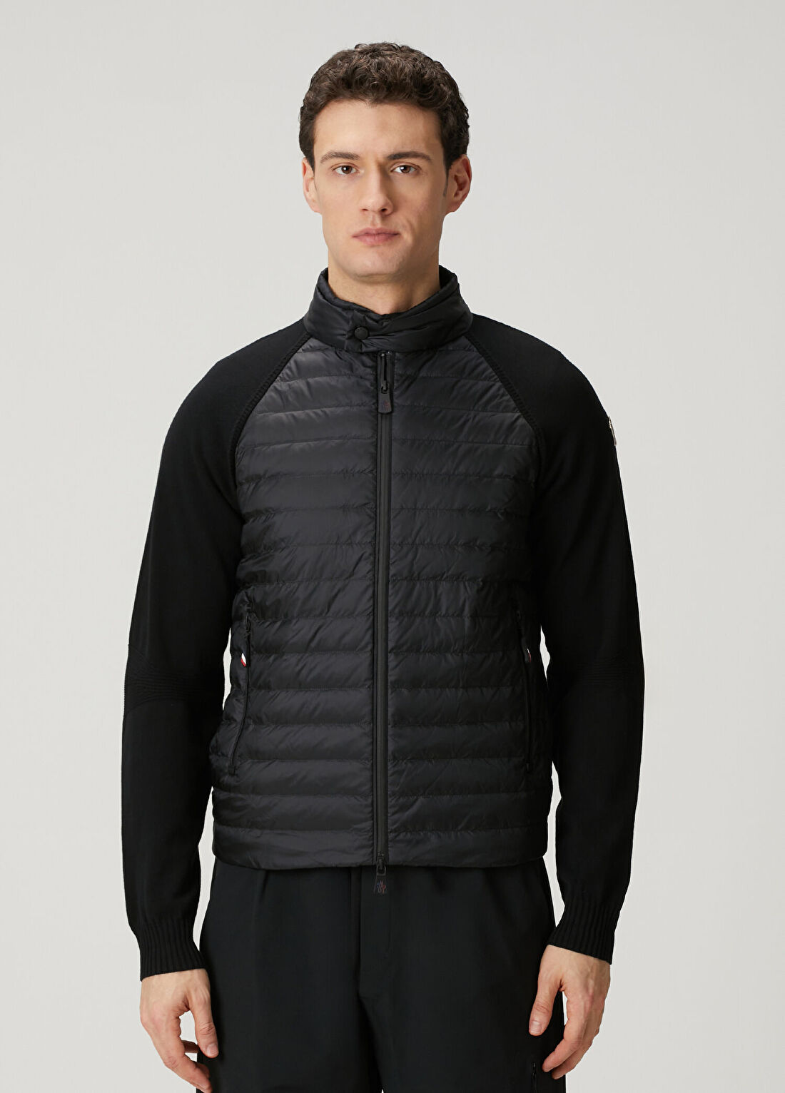 Moncler Grenoble Siyah Kapitone Garnili Triko Mont
