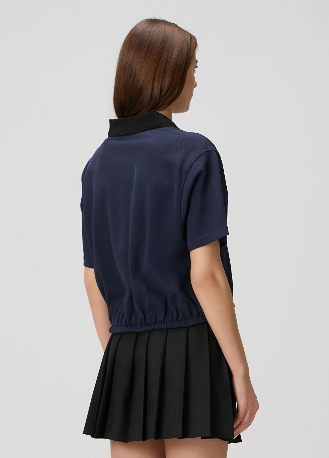 Moncler Koyu Mavi Polo T-shirt görsel 4