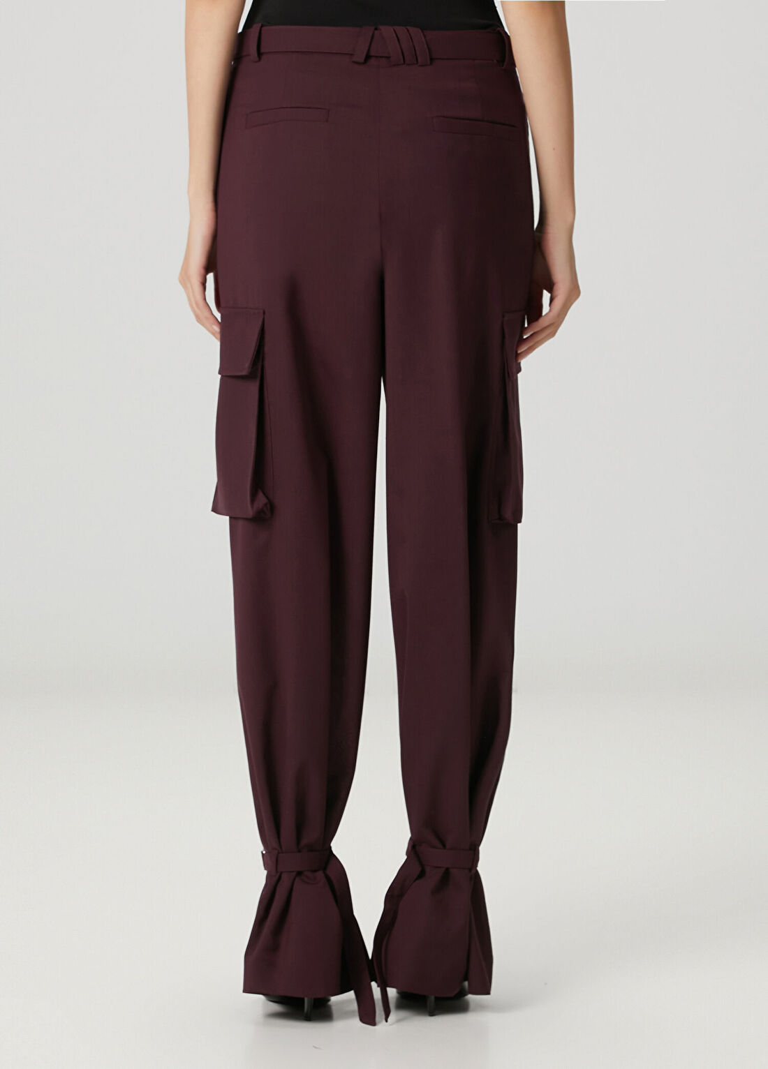 The Attico Bordo Kemerli Pantolon görsel 4