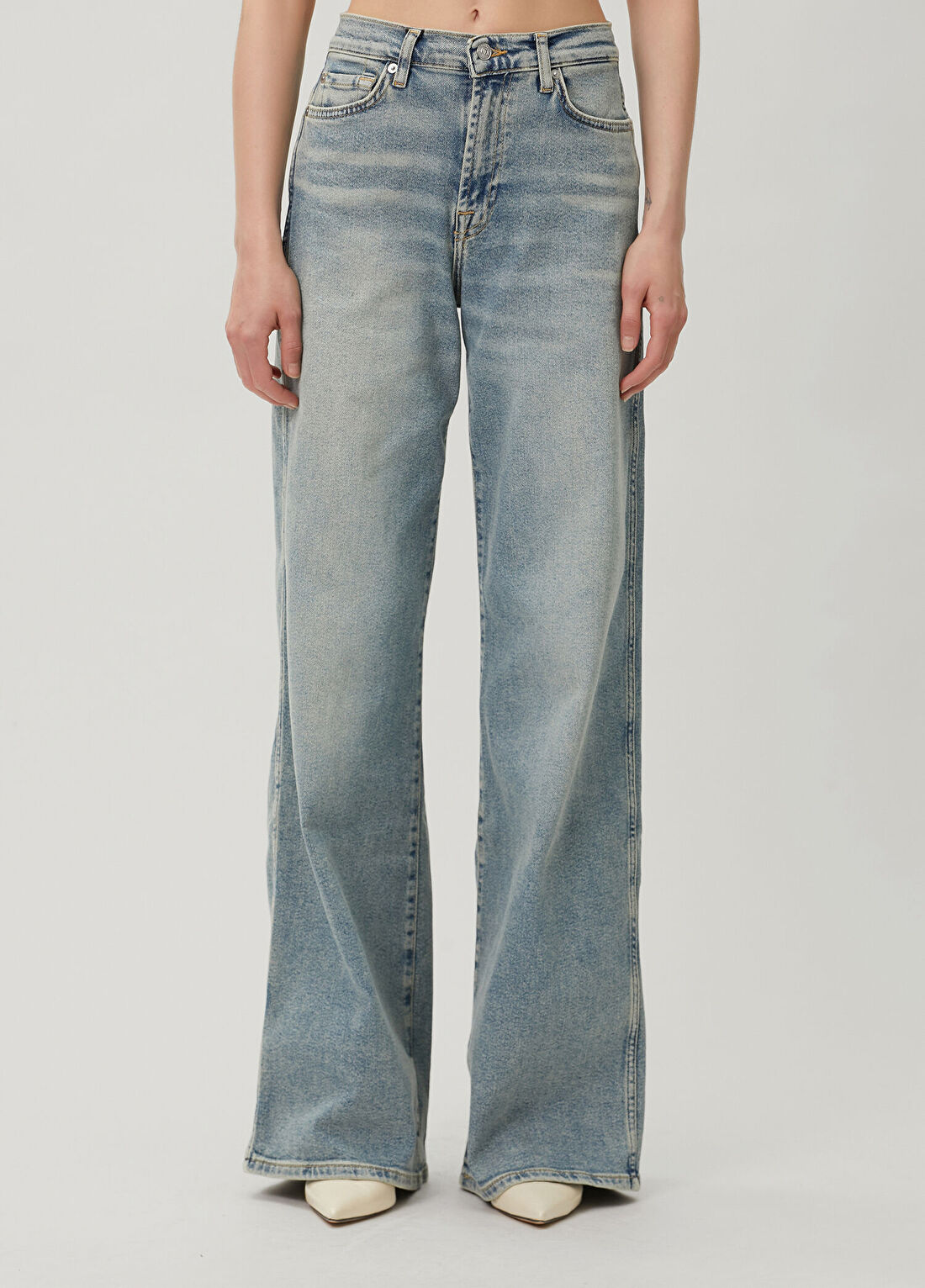 7 For All Mankind Lotta Mavi Jean Pantolon görsel 2