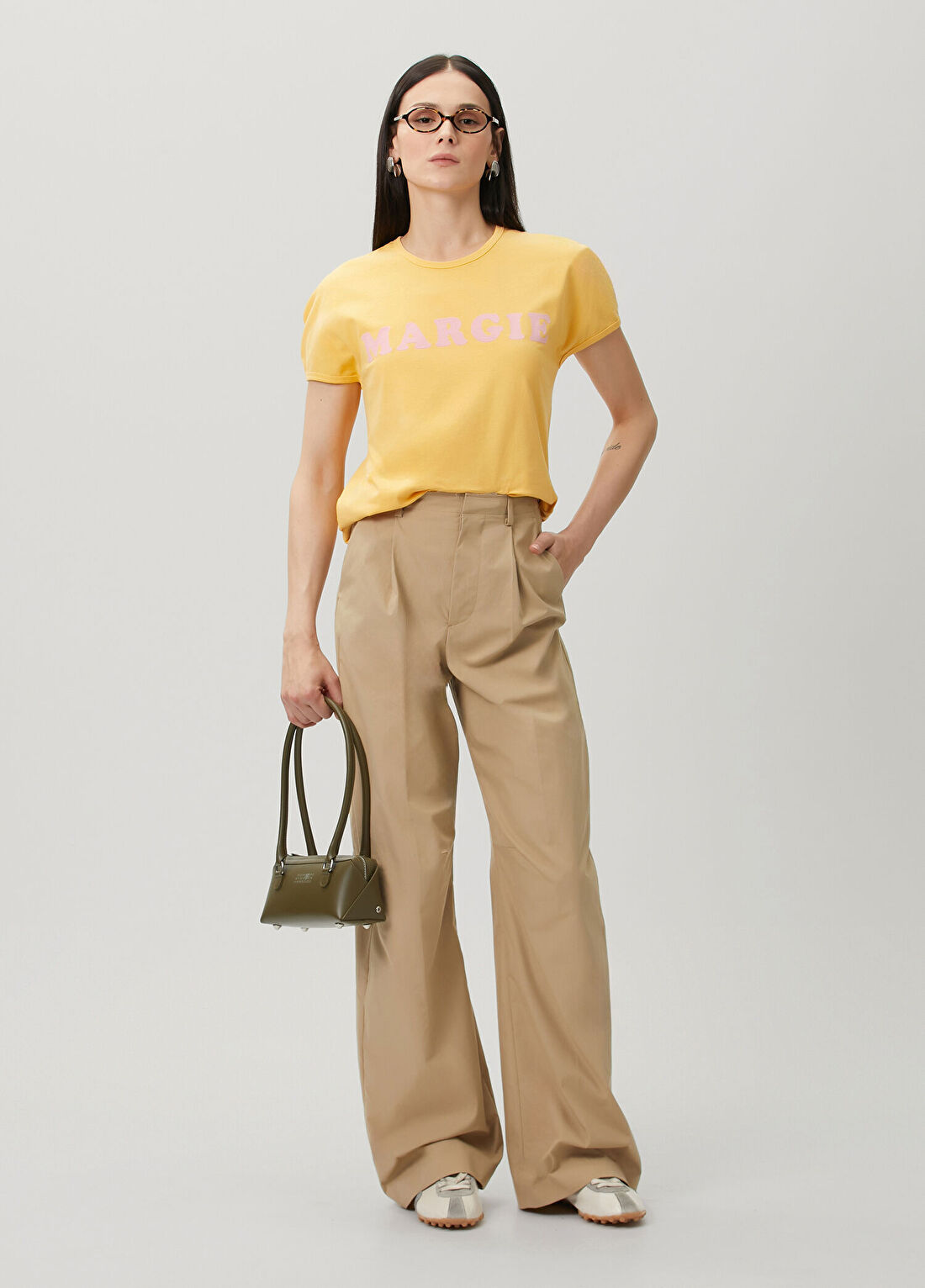 MM6 Maison Margiela Bej Baggy Pantolon görsel 2