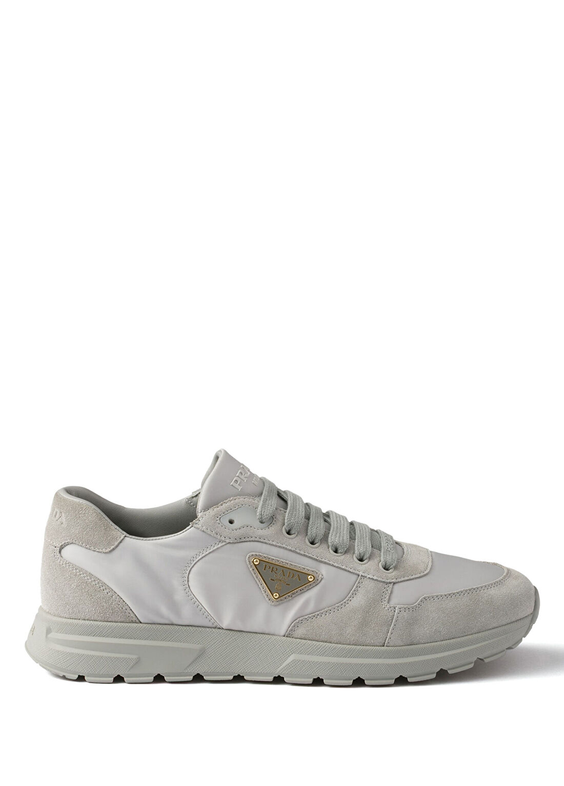 Prada Prax 2.0 Gri Re-Nylon ve Süet Erkek Spor Ayakkabı