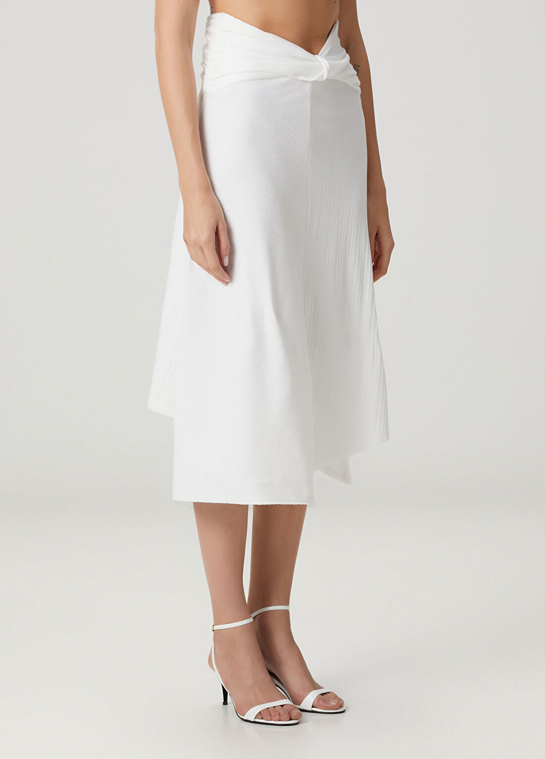 Victoria Beckham Beyaz Midi Etek görsel 3