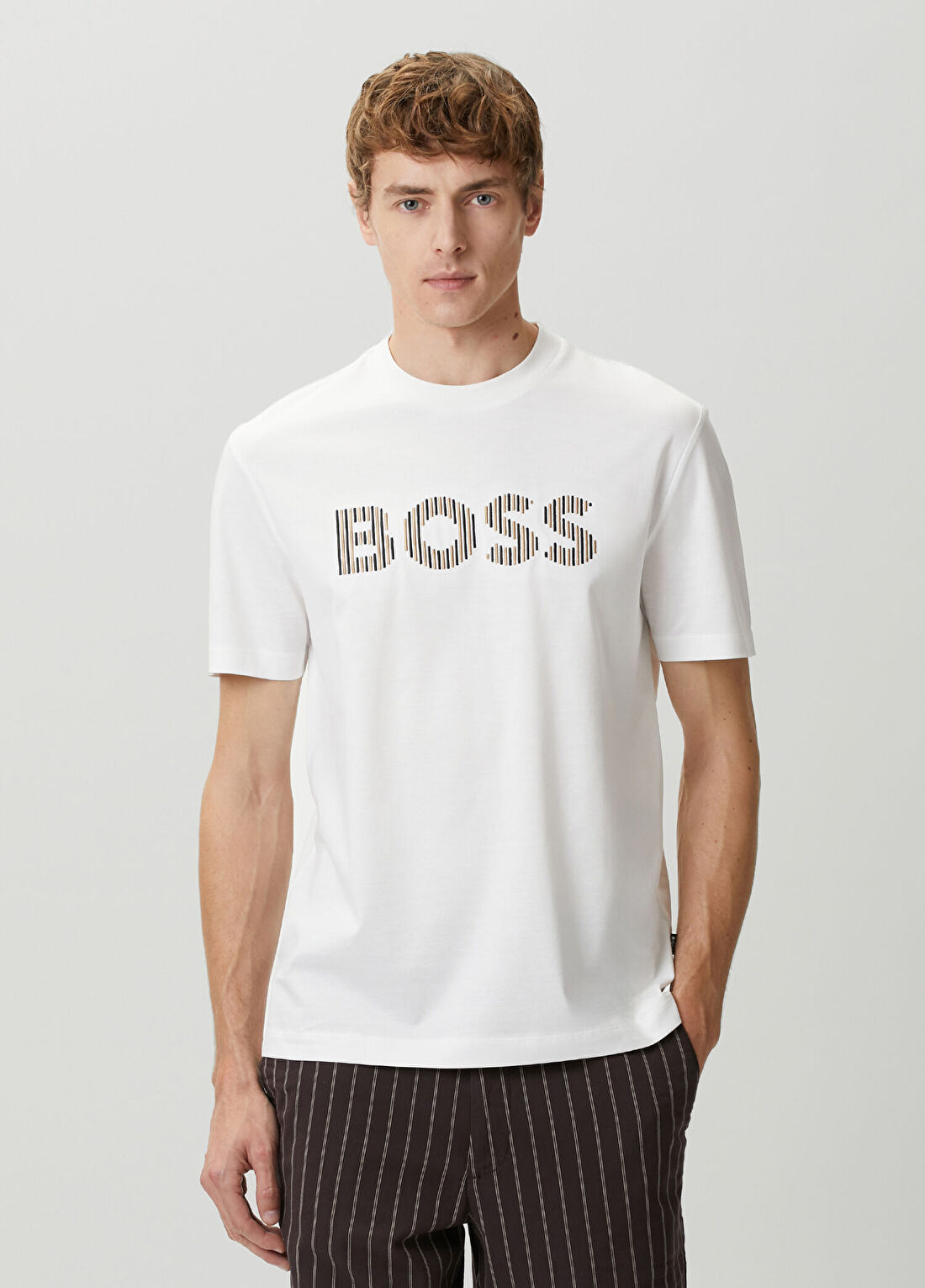 Boss Naturel Logo Nakışlı T-shirt