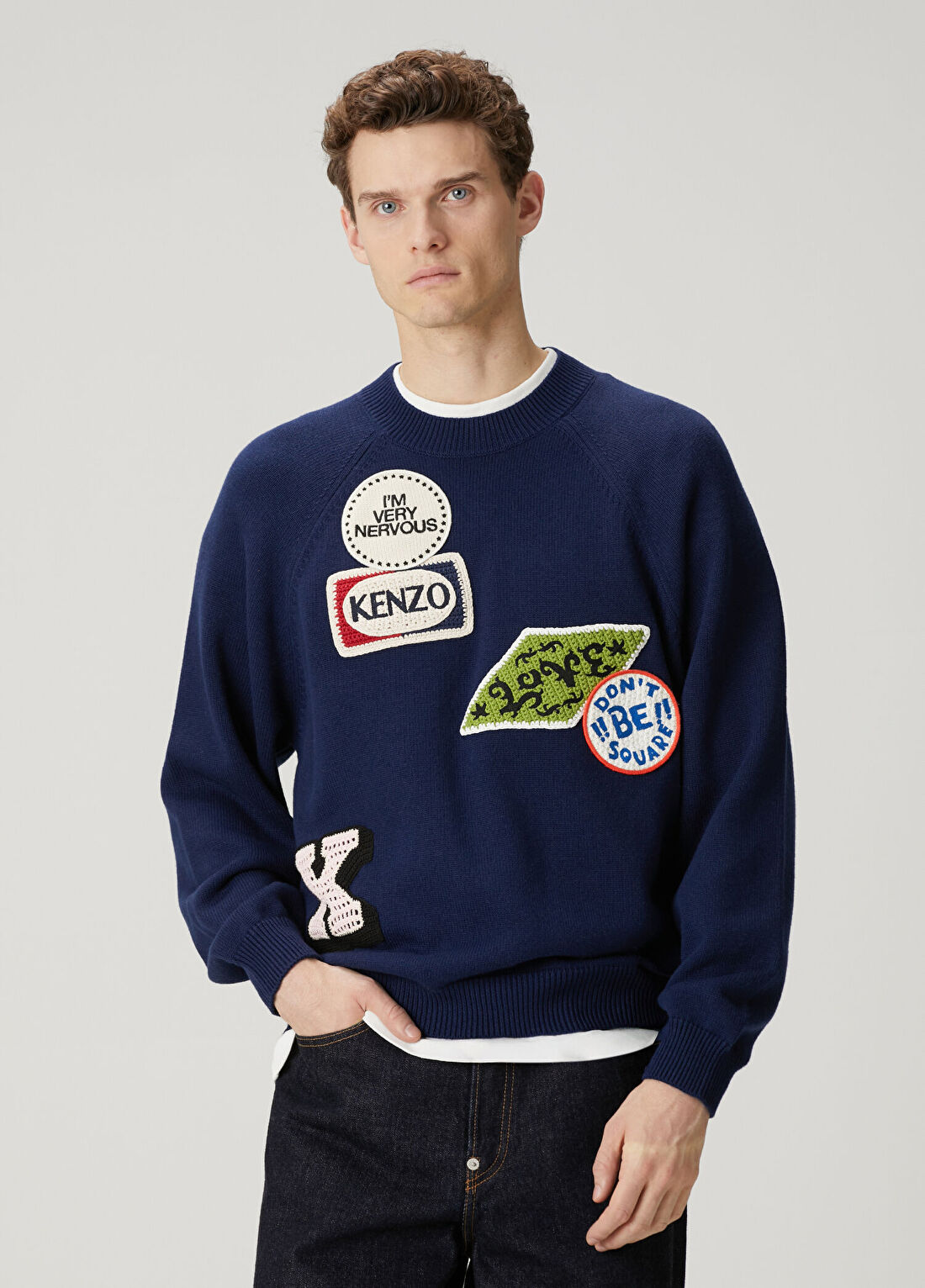 Kenzo Badges Lacivert Kazak