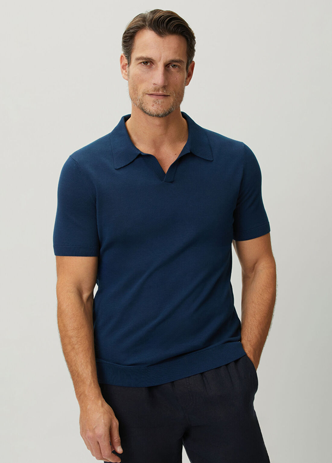 Beymen Collection Lacivert Polo Yaka Kısa Kollu Triko