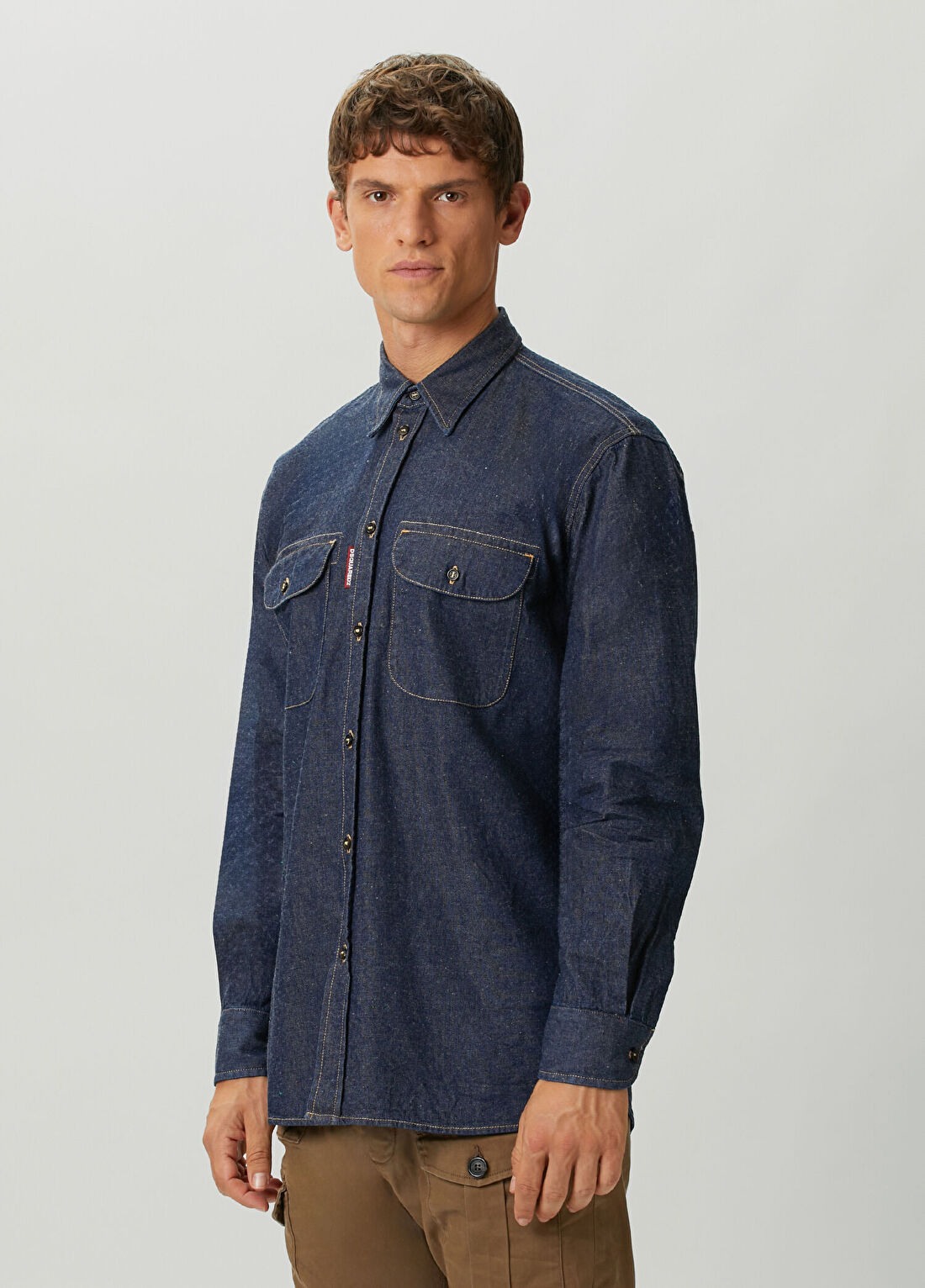 Dsquared2 Western Lacivert Denim Gömlek görsel 3