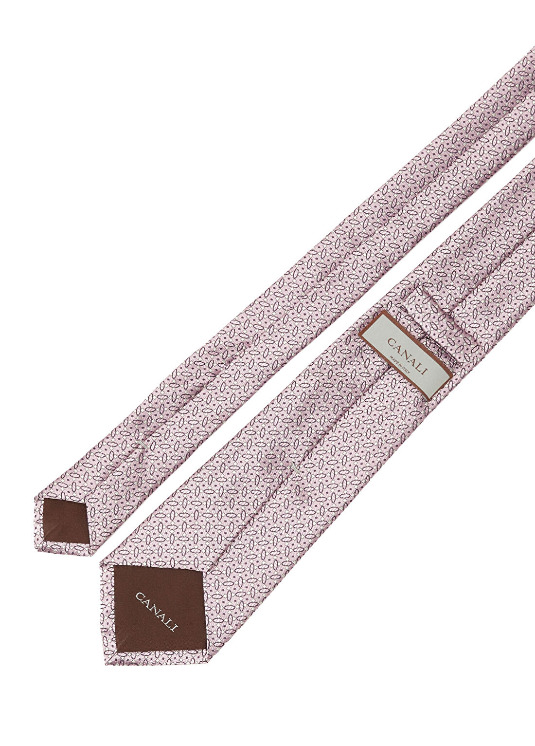 Canali Pembe İpek Kravat görsel 2