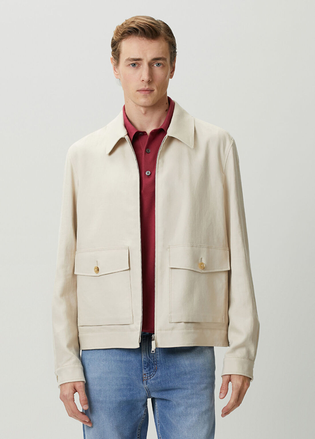 Zegna Çok Renkli Keten Mont