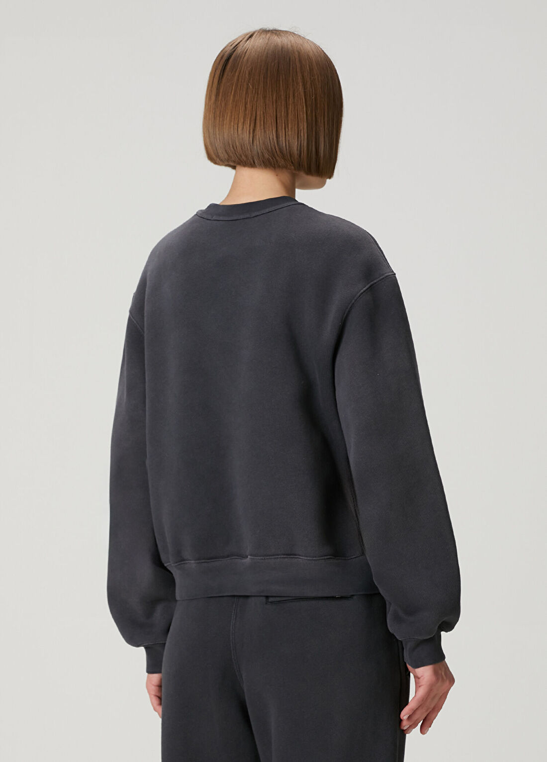 T by Alexander Wang Antrasit Hotfix Logolu Sweatshirt görsel 4