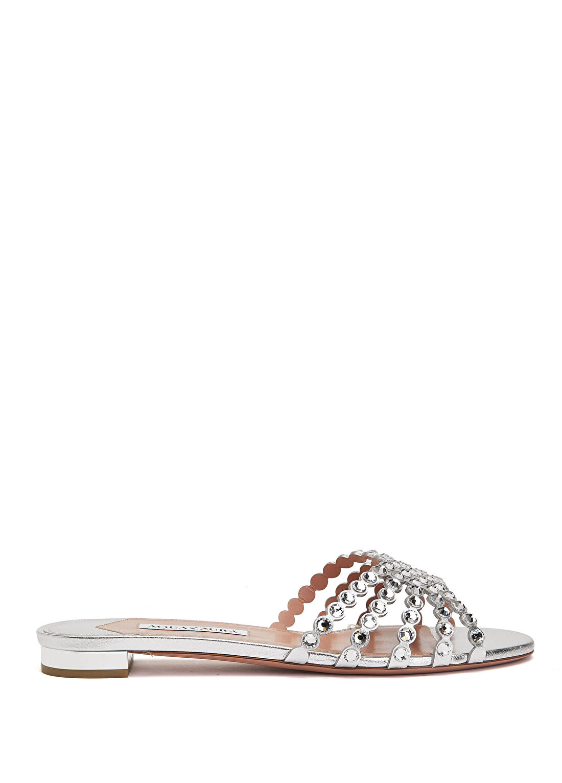Aquazzura Tequila Silver Kadın Deri Terlik
