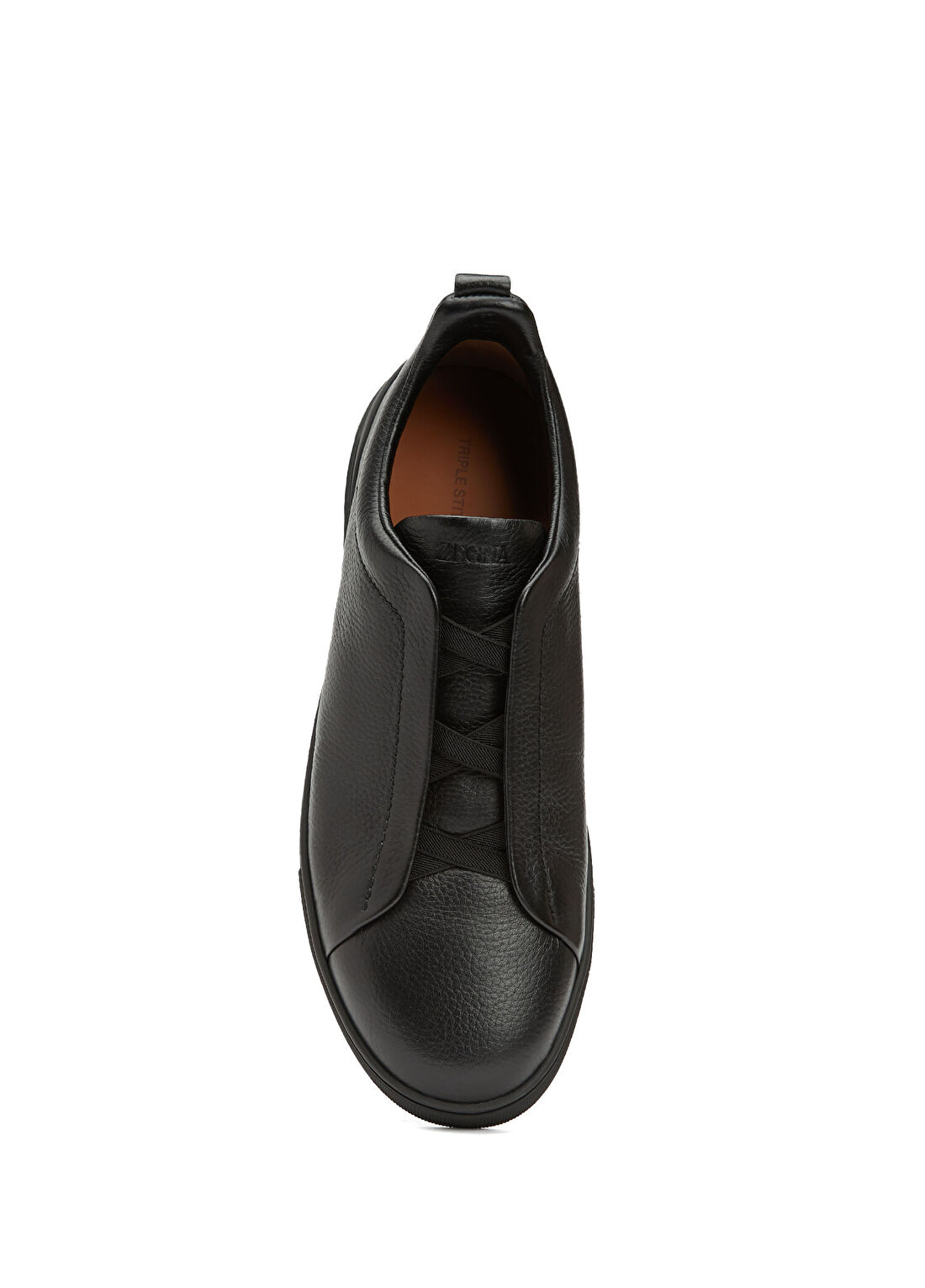 Zegna Siyah Erkek Deri Sneaker görsel 4