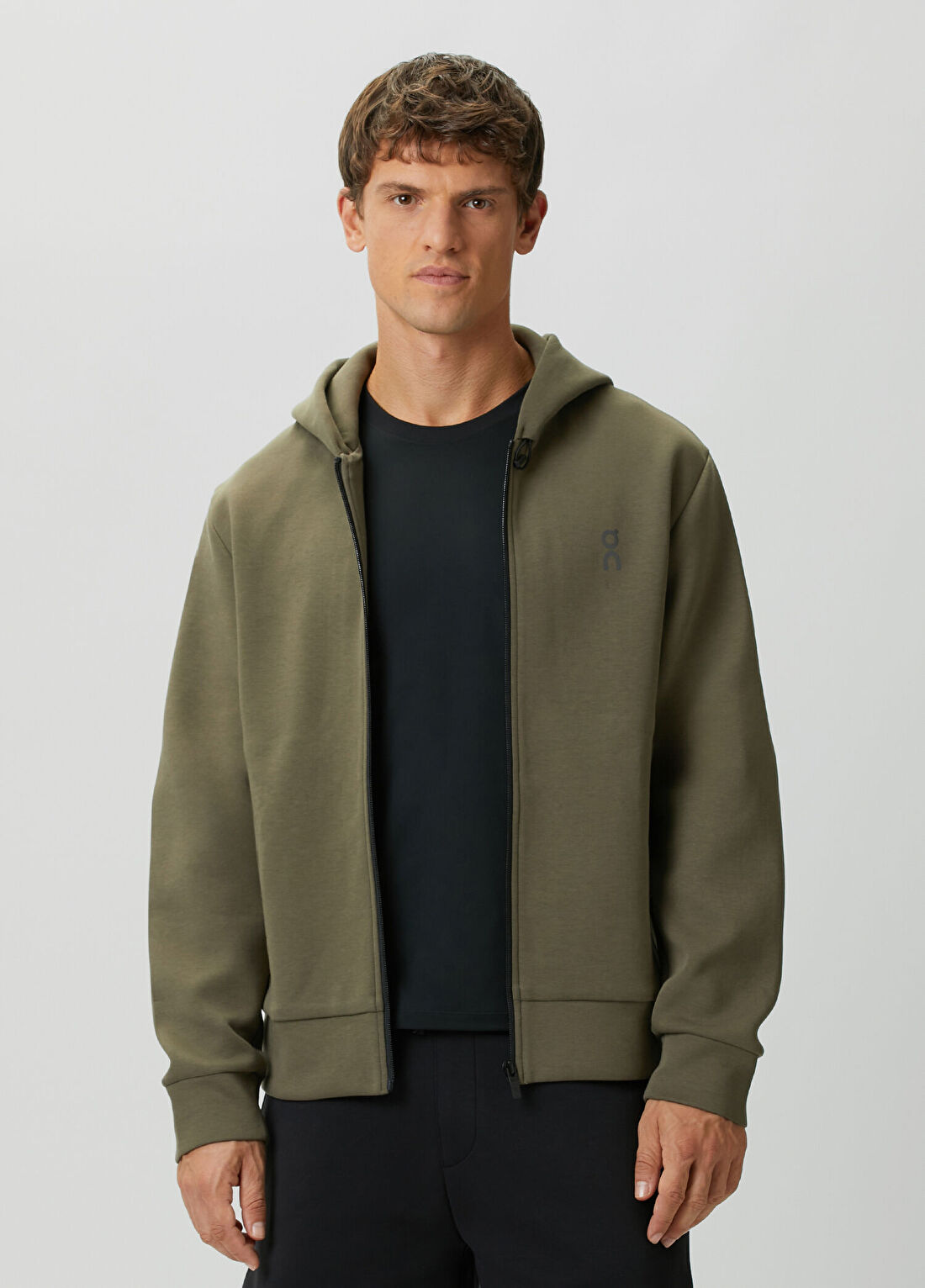 On Focus Tech Kahverengi Kapüşonlu Sweatshirt