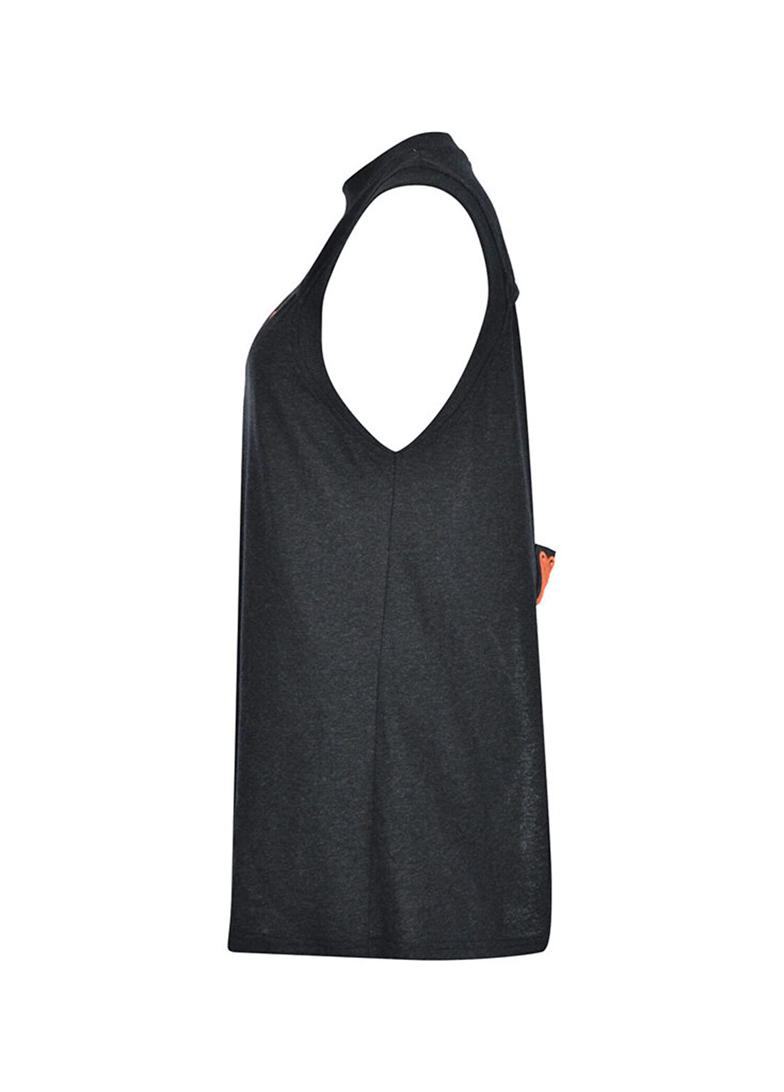 Nasaqu Antrasit Nakışlı Sırtı Açık Kolsuz Kadın T-shirt görsel 2